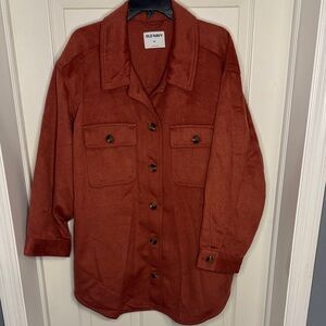 NWT Old Navy Women's Rust Colored Shacket with Pockets